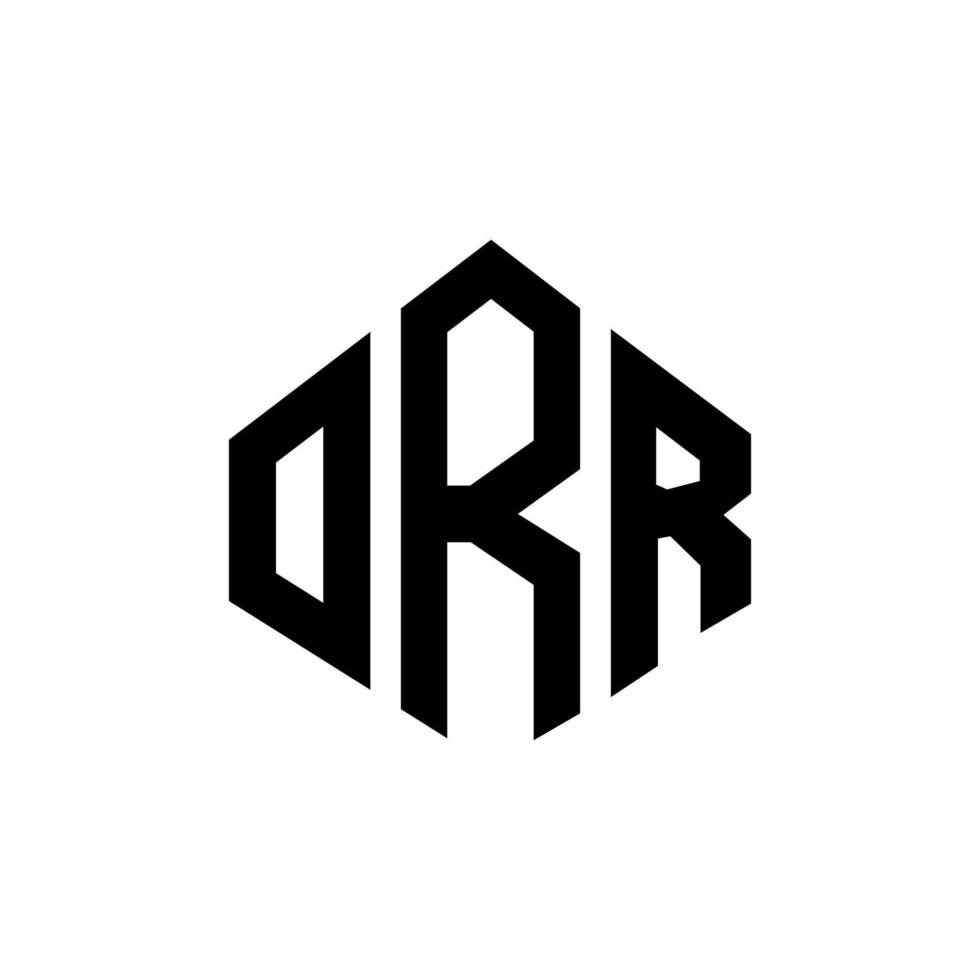 design de logotipo de carta orr com forma de polígono. orr polígono e design de logotipo em forma de cubo. orr hexágono modelo de logotipo de vetor cores brancas e pretas. orr monograma, logotipo de negócios e imóveis.