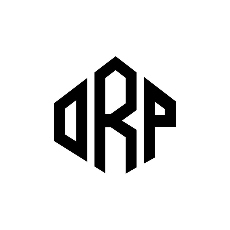 design de logotipo de carta orp com forma de polígono. polígono orp e design de logotipo em forma de cubo. modelo de logotipo de vetor hexágono orp cores brancas e pretas. monograma orp, logotipo de negócios e imóveis.