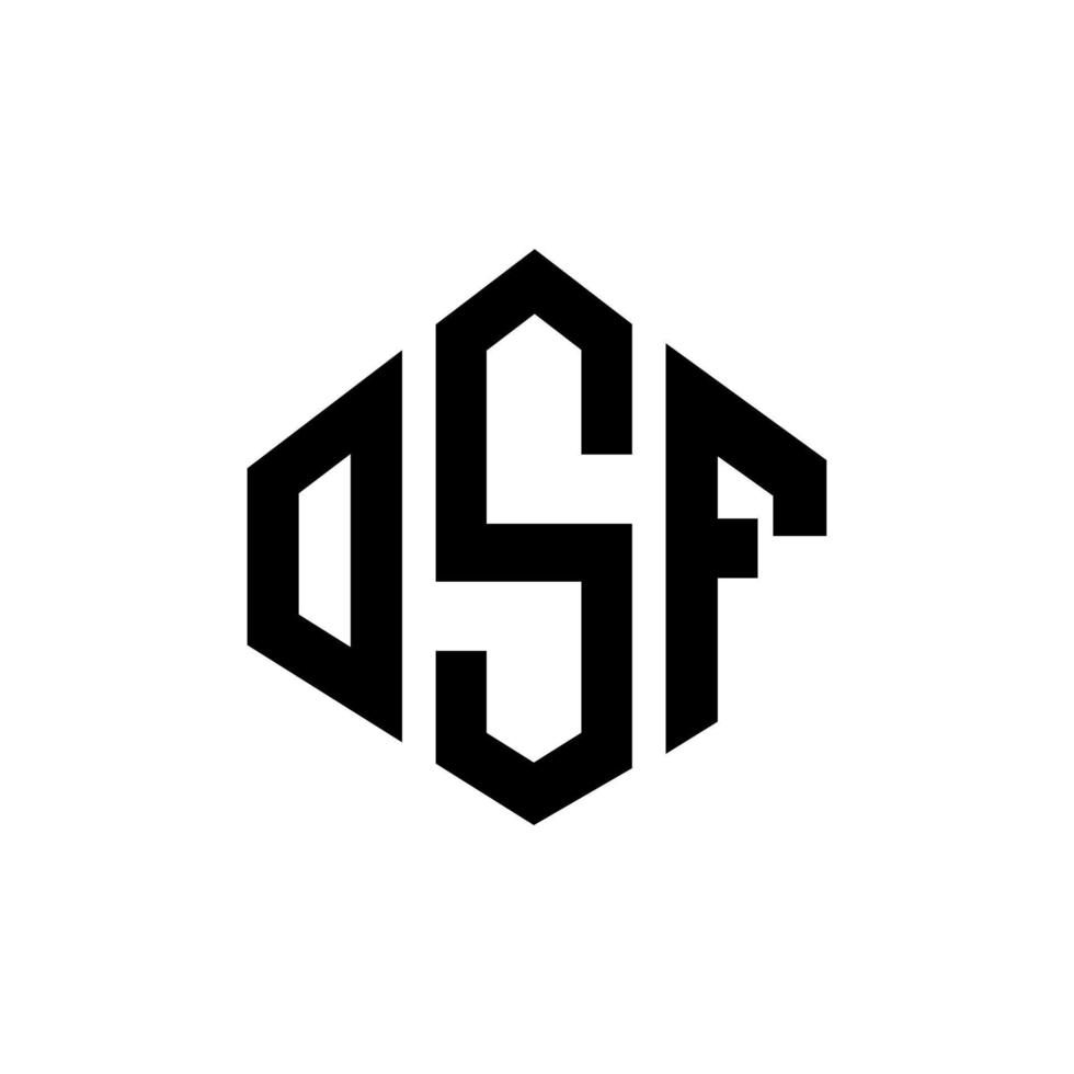 design de logotipo de carta osf com forma de polígono. osf polígono e design de logotipo em forma de cubo. modelo de logotipo de vetor hexágono osf cores brancas e pretas. osf monograma, logotipo de negócios e imóveis.