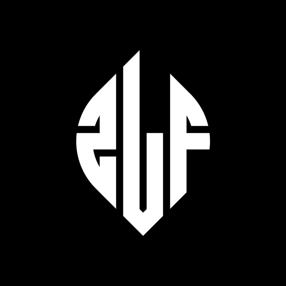 zlf design de logotipo de letra de círculo com forma de círculo e elipse. zlf letras de elipse com estilo tipográfico. as três iniciais formam um logotipo circular. zlf círculo emblema abstrato monograma carta marca vetor. vetor