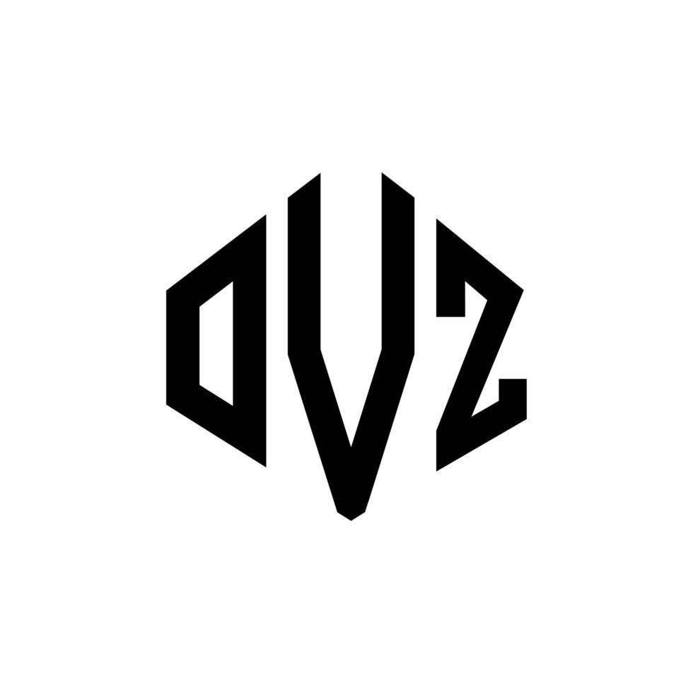 design de logotipo de carta ovz com forma de polígono. ovz polígono e design de logotipo em forma de cubo. modelo de logotipo de vetor hexágono ovz cores brancas e pretas. ovz monograma, logotipo de negócios e imóveis.