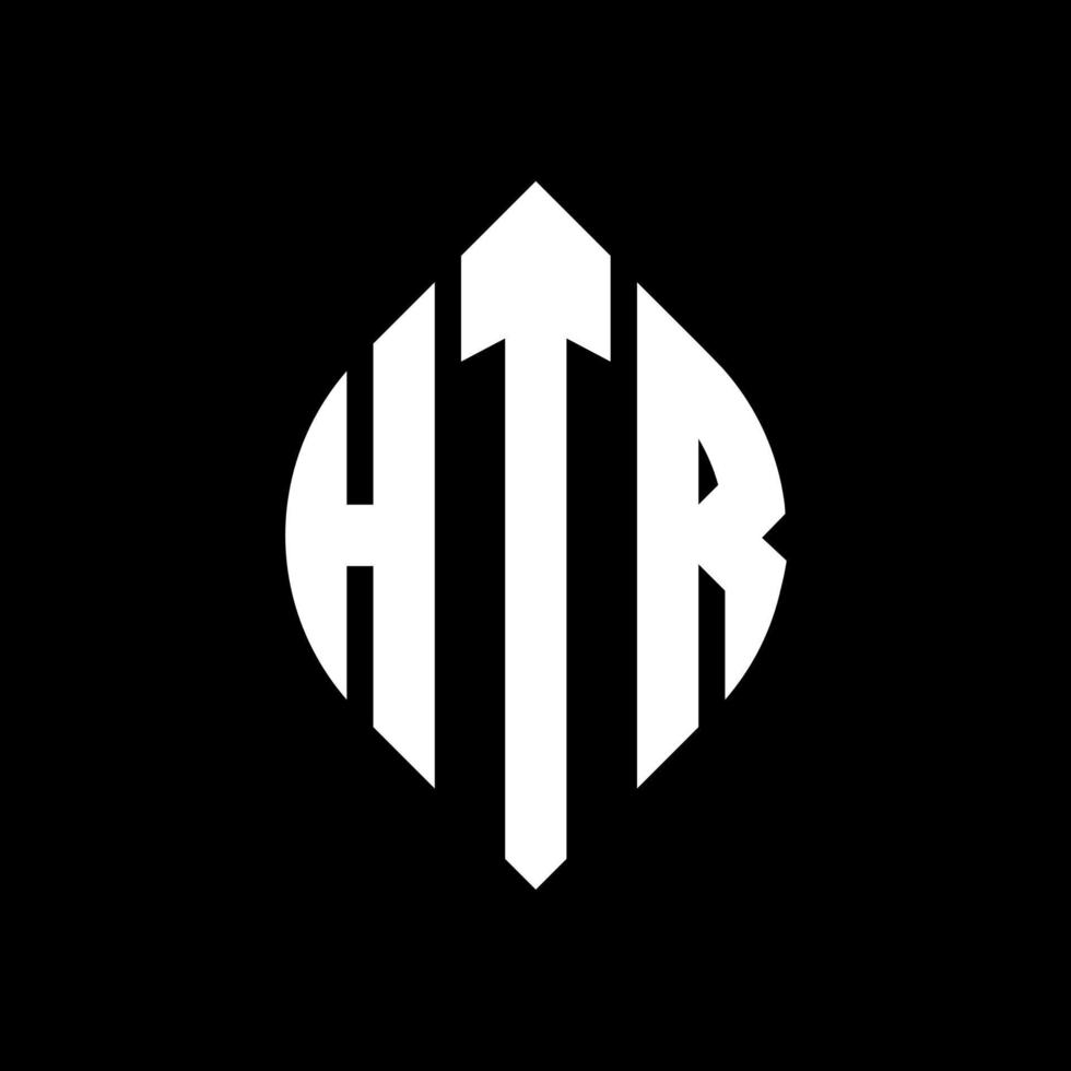 design de logotipo de letra de círculo htr com forma de círculo e elipse. letras de elipse htr com estilo tipográfico. as três iniciais formam um logotipo circular. htr círculo emblema abstrato monograma carta marca vetor. vetor