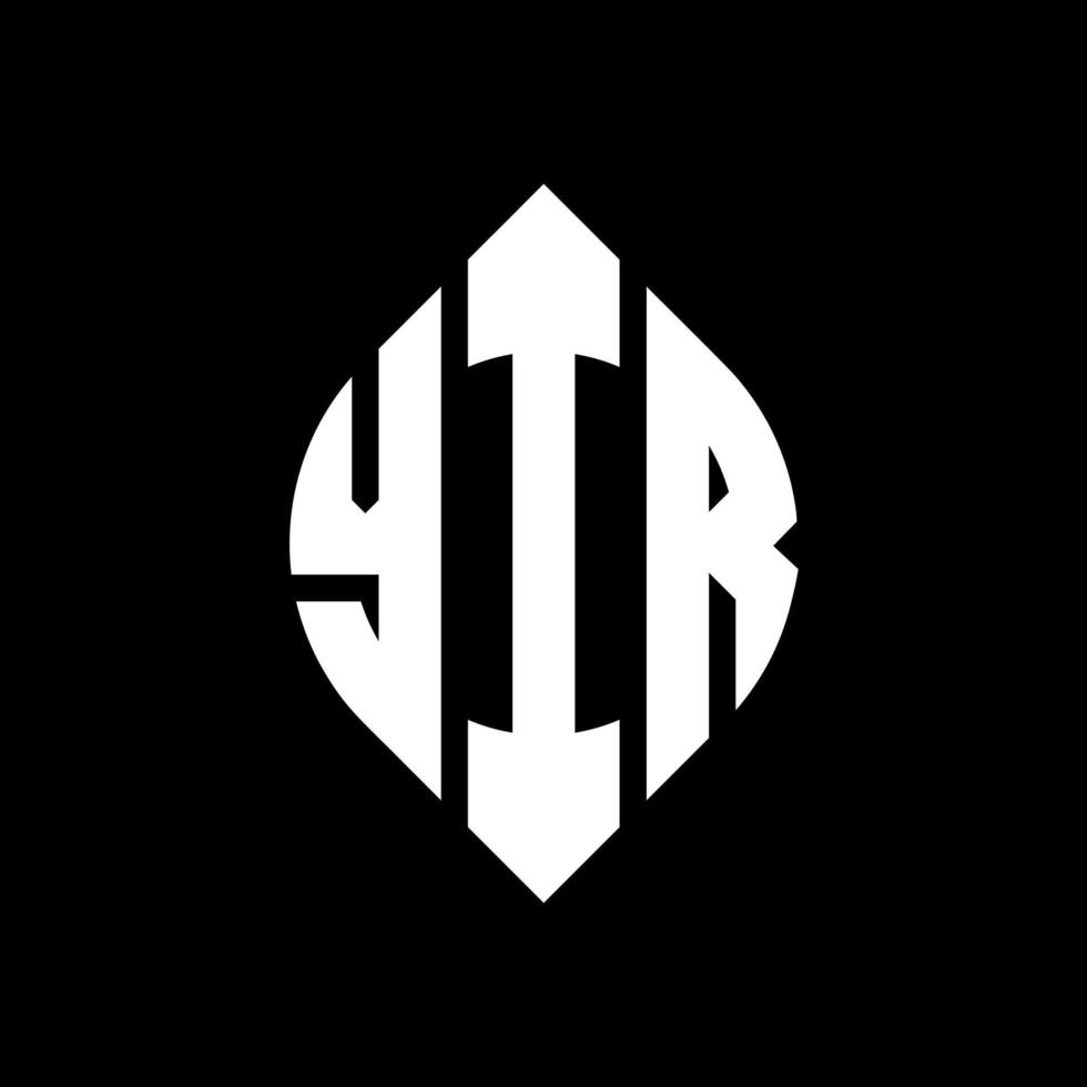 design de logotipo de carta de círculo yir com forma de círculo e elipse. letras de elipse yir com estilo tipográfico. as três iniciais formam um logotipo circular. yir círculo emblema abstrato monograma carta marca vetor. vetor