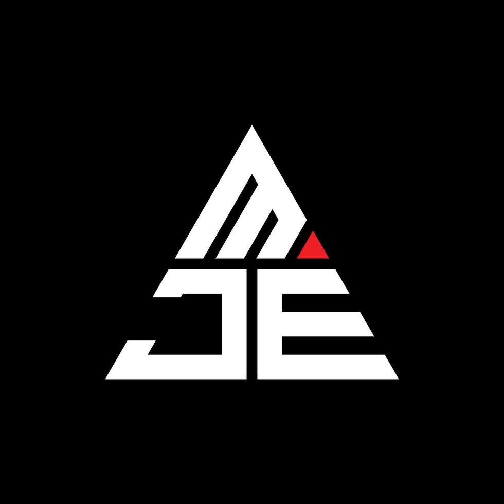 design de logotipo de letra de triângulo mje com forma de triângulo. monograma de design de logotipo de triângulo mje. modelo de logotipo de vetor de triângulo mje com cor vermelha. logotipo triangular mje logotipo simples, elegante e luxuoso.