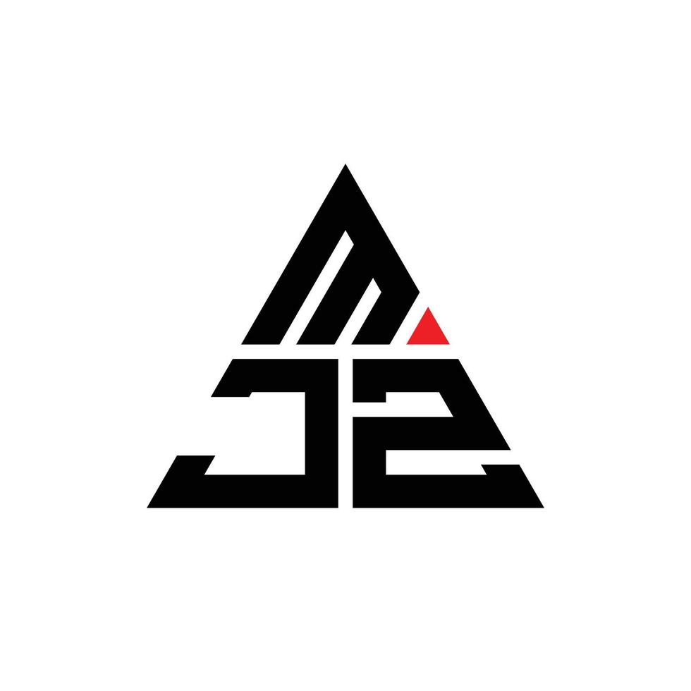 design de logotipo de letra de triângulo mjz com forma de triângulo. monograma de design de logotipo de triângulo mjz. modelo de logotipo de vetor de triângulo mjz com cor vermelha. logotipo triangular mjz logotipo simples, elegante e luxuoso.