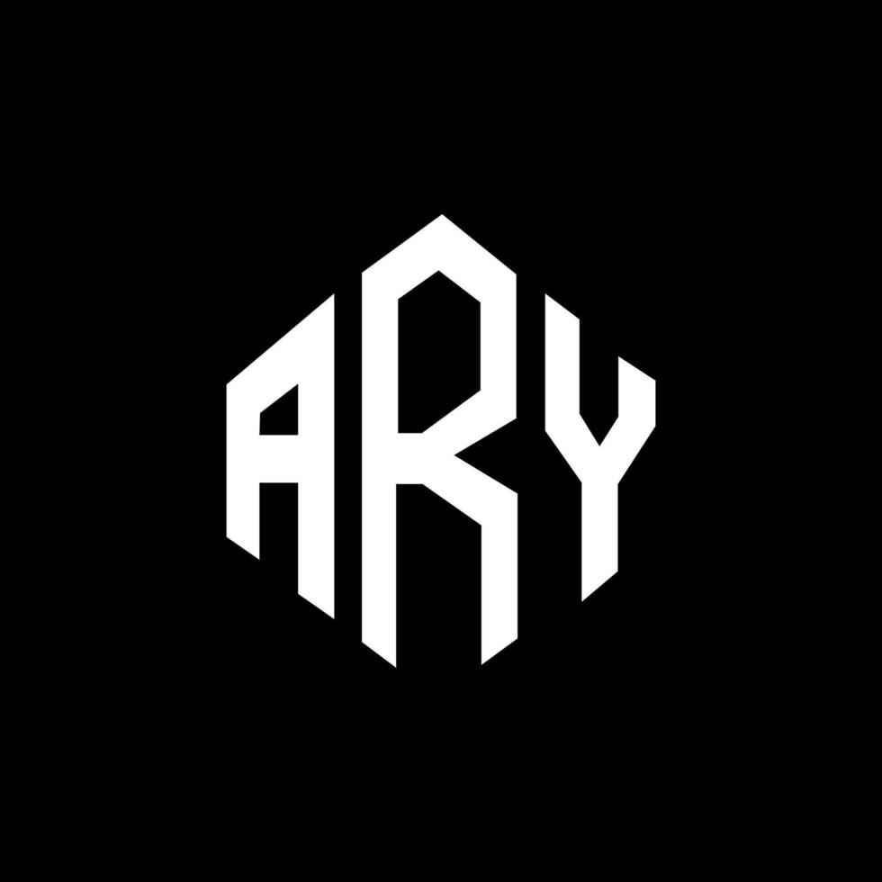design de logotipo de carta ary com forma de polígono. design de logotipo em forma de polígono e cubo. modelo de logotipo de vetor hexágono ary cores brancas e pretas. monograma ário, logotipo comercial e imobiliário.