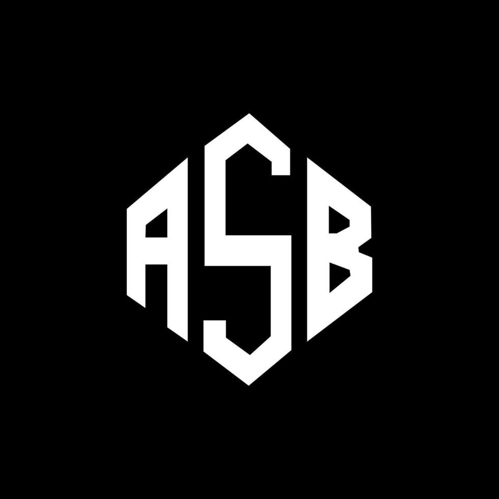 design de logotipo de carta asb com forma de polígono. polígono asb e design de logotipo em forma de cubo. modelo de logotipo de vetor hexágono asb cores brancas e pretas. monograma asb, logotipo de negócios e imóveis.