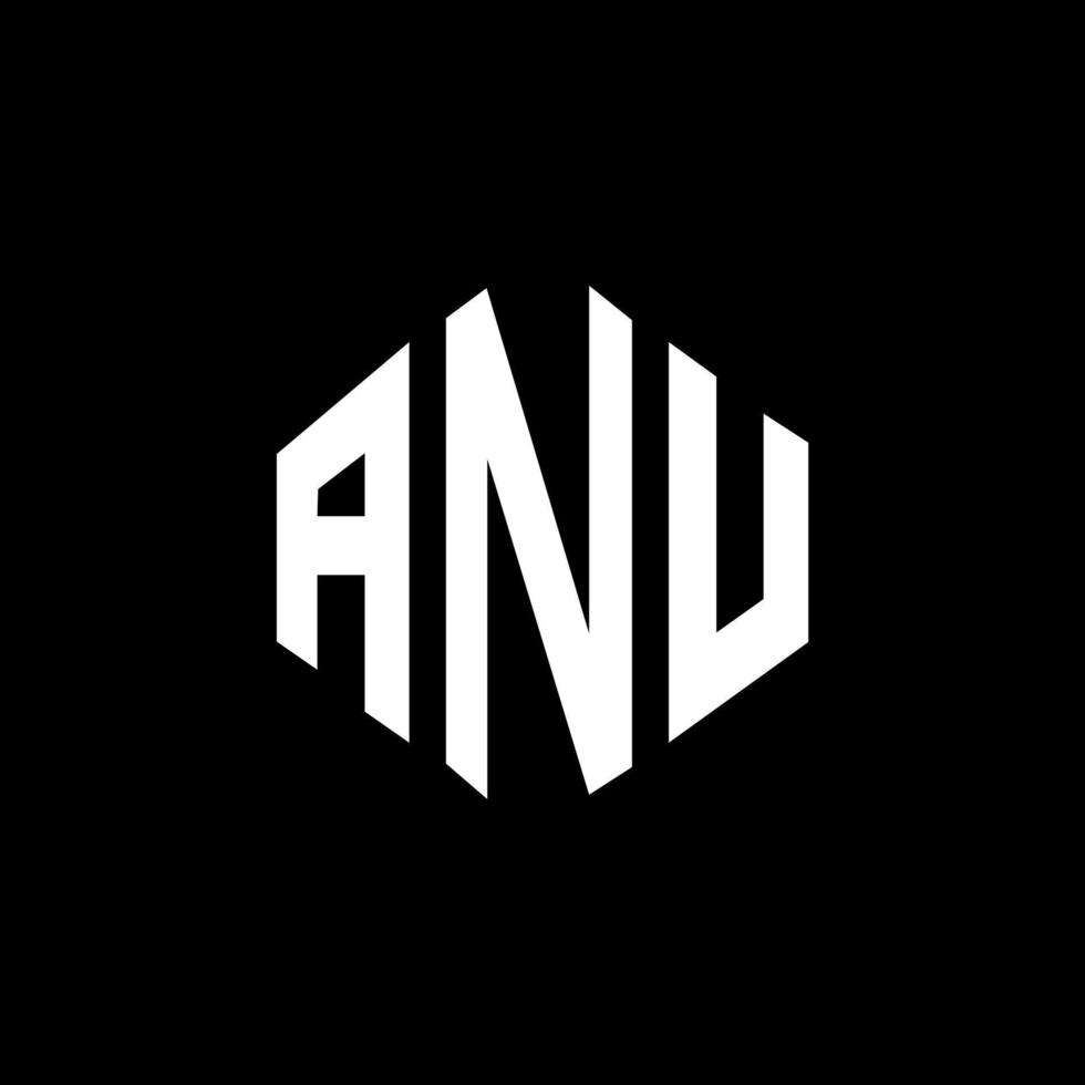 design de logotipo de carta anu com forma de polígono. anu polígono e design de logotipo em forma de cubo. modelo de logotipo de vetor anu hexágono cores brancas e pretas. anu monograma, logotipo de negócios e imóveis.