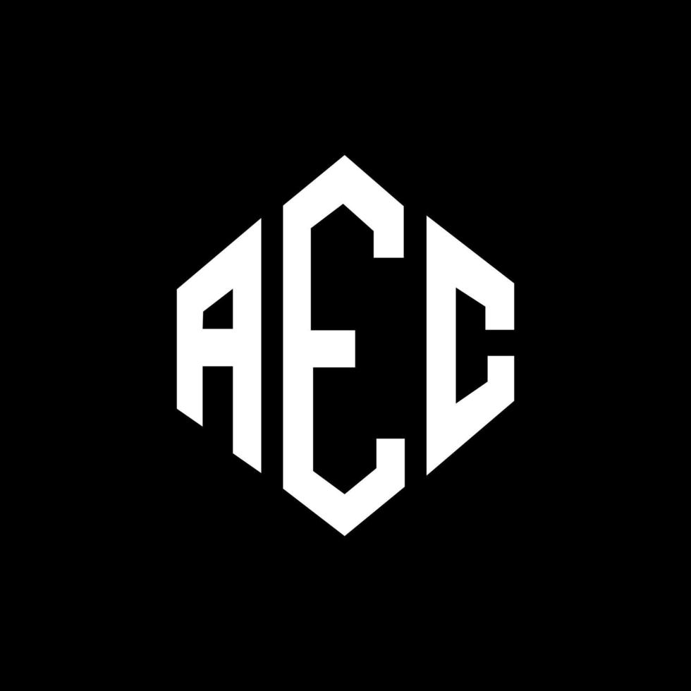 design de logotipo de carta aec com forma de polígono. aec polígono e design de logotipo em forma de cubo. modelo de logotipo de vetor hexágono aec cores brancas e pretas. monograma aec, logotipo de negócios e imóveis.