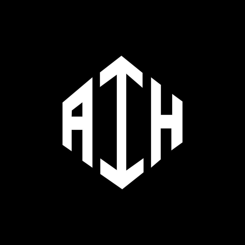 design de logotipo de carta aih com forma de polígono. aih polígono e design de logotipo em forma de cubo. aih modelo de logotipo de vetor hexágono cores brancas e pretas. aih monograma, logotipo de negócios e imóveis.