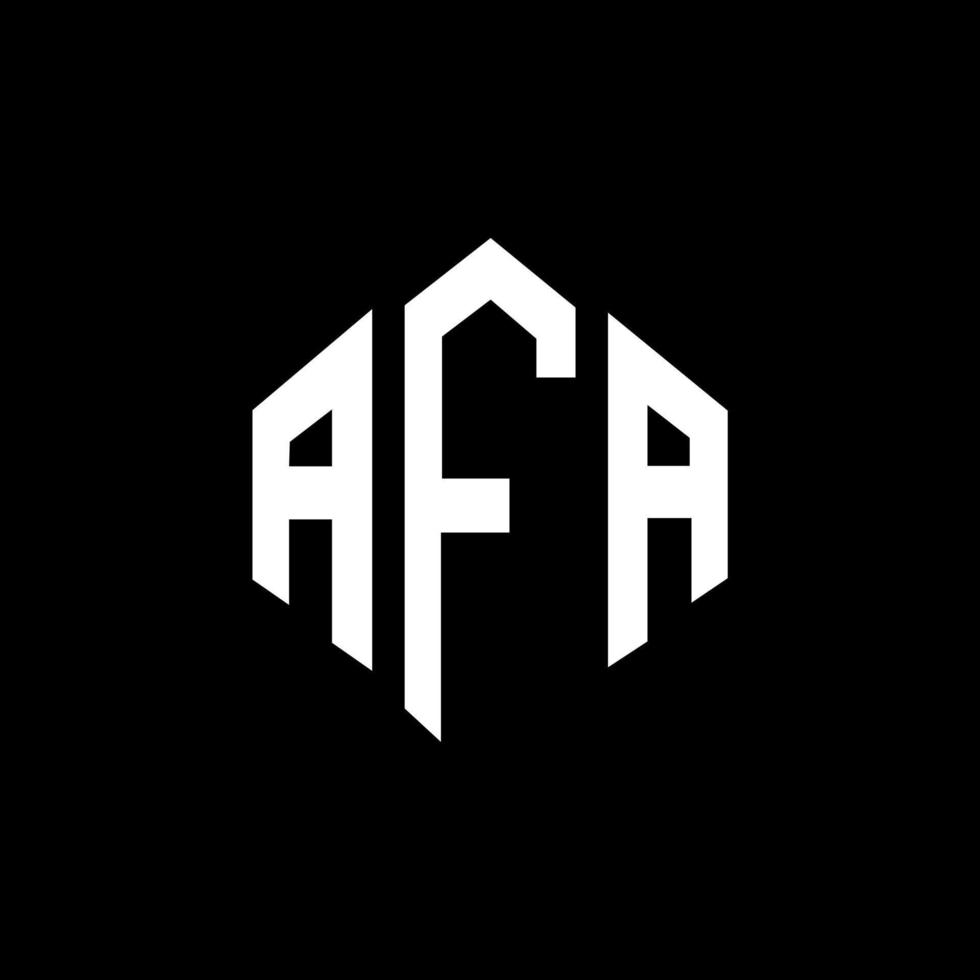 design de logotipo de letra afa com forma de polígono. polígono afa e design de logotipo em forma de cubo. modelo de logotipo de vetor afa hexágono cores brancas e pretas. monograma afa, logotipo de negócios e imóveis.