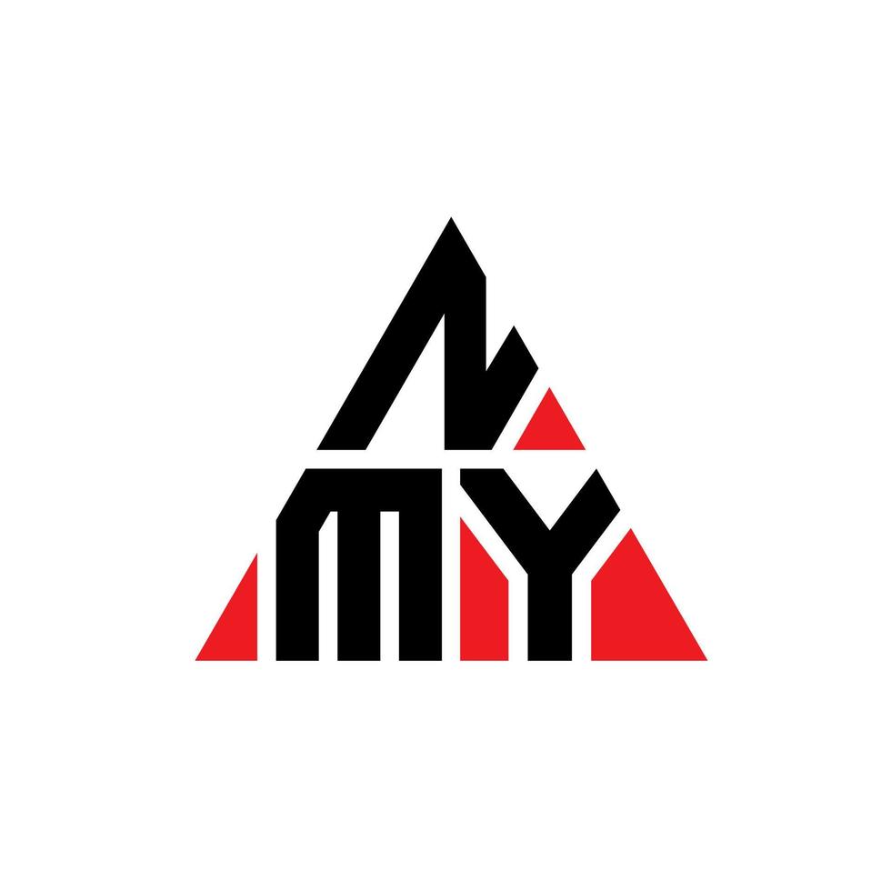 design de logotipo de letra triângulo nmy com forma de triângulo. monograma de design de logotipo de triângulo nmy. modelo de logotipo de vetor de triângulo nmy com cor vermelha. logotipo triangular nmy logotipo simples, elegante e luxuoso.