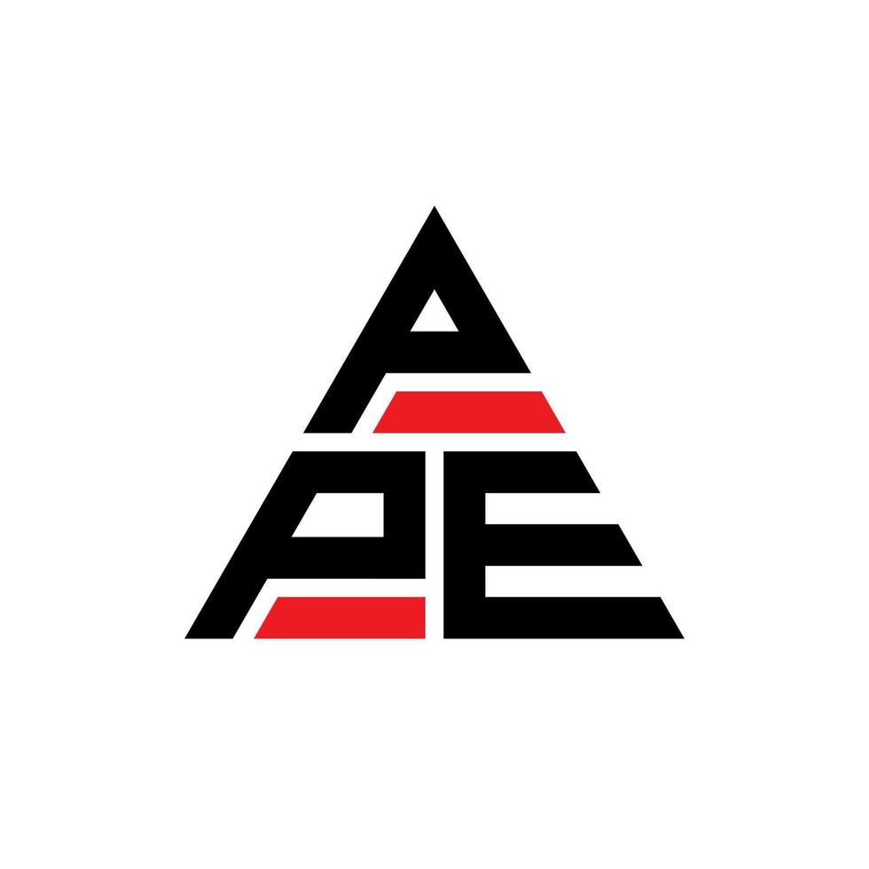 design de logotipo de letra de triângulo ppe com forma de triângulo. monograma de design de logotipo de triângulo ppe. modelo de logotipo de vetor de triângulo ppe com cor vermelha. EPI logotipo triangular simples, elegante e luxuoso.