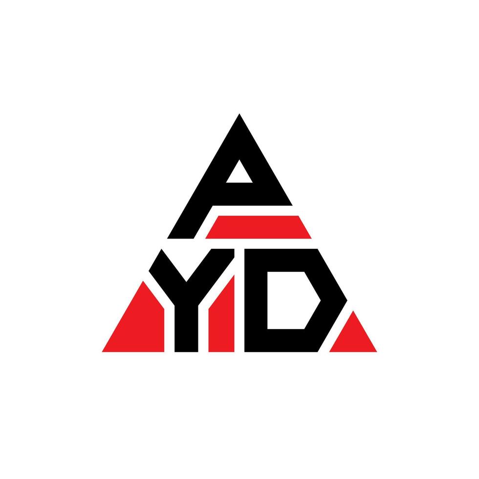 design de logotipo de letra de triângulo pyd com forma de triângulo. monograma de design de logotipo de triângulo pyd. modelo de logotipo de vetor de triângulo pyd com cor vermelha. logotipo triangular pyd logotipo simples, elegante e luxuoso.