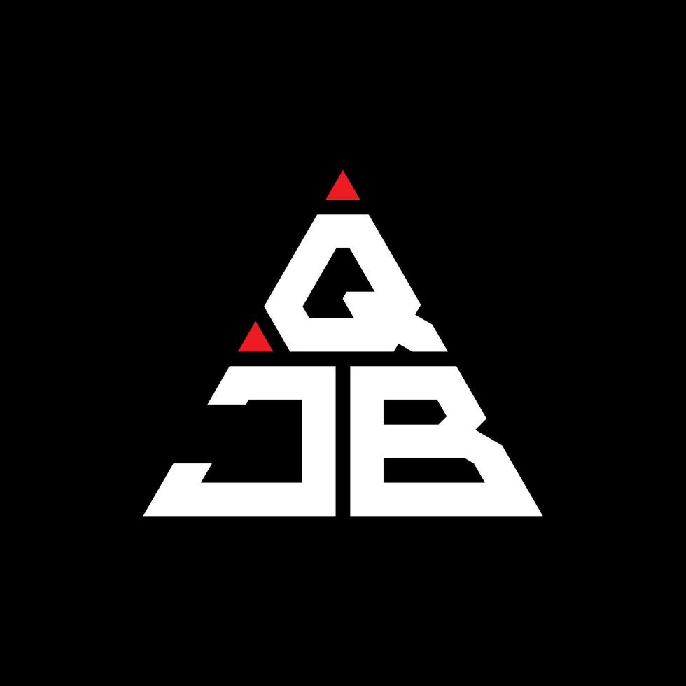 design de logotipo de letra de triângulo qjb com forma de triângulo. monograma de design de logotipo de triângulo qjb. modelo de logotipo de vetor de triângulo qjb com cor vermelha. logotipo triangular qjb logotipo simples, elegante e luxuoso.