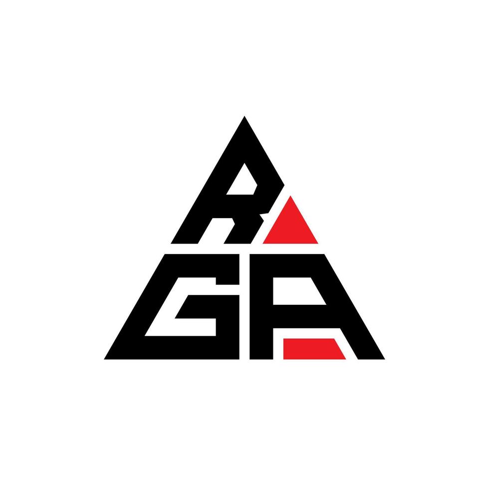 design de logotipo de letra triângulo rga com forma de triângulo. monograma de design de logotipo de triângulo rga. modelo de logotipo de vetor rga triângulo com cor vermelha. rga logotipo triangular simples, elegante e luxuoso.