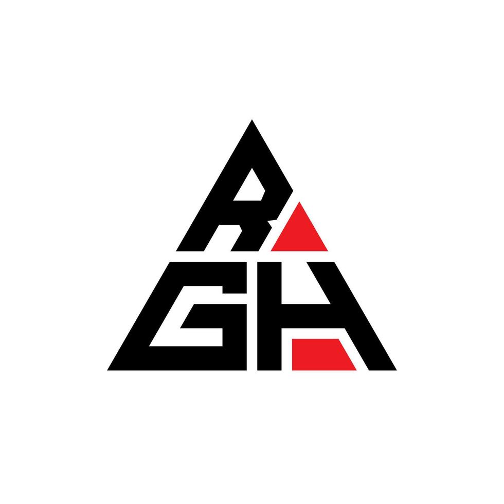 design de logotipo de letra triângulo rgh com forma de triângulo. monograma de design de logotipo de triângulo rgh. modelo de logotipo de vetor rgh triângulo com cor vermelha. logotipo triangular rgh logotipo simples, elegante e luxuoso.