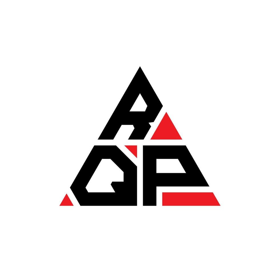 design de logotipo de letra triângulo rqp com forma de triângulo. monograma de design de logotipo de triângulo rqp. modelo de logotipo de vetor triângulo rqp com cor vermelha. logotipo triangular rqp logotipo simples, elegante e luxuoso.