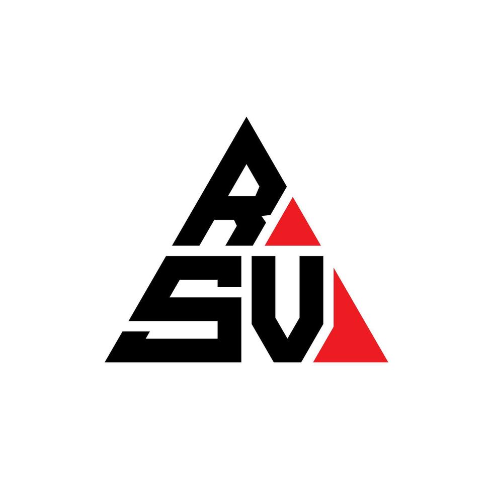 design de logotipo de letra triângulo rsv com forma de triângulo. monograma de design de logotipo de triângulo rsv. modelo de logotipo de vetor de triângulo rsv com cor vermelha. rsv logotipo triangular logotipo simples, elegante e luxuoso.