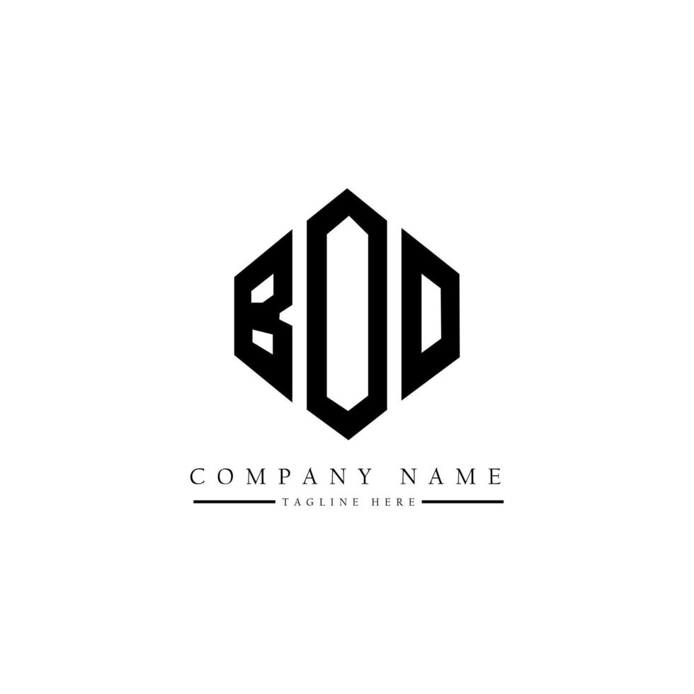 design de logotipo de carta boo com forma de polígono. boo polígono e design de logotipo em forma de cubo. boo hexágono modelo de logotipo de vetor cores brancas e pretas. boo monograma, logotipo de negócios e imóveis.