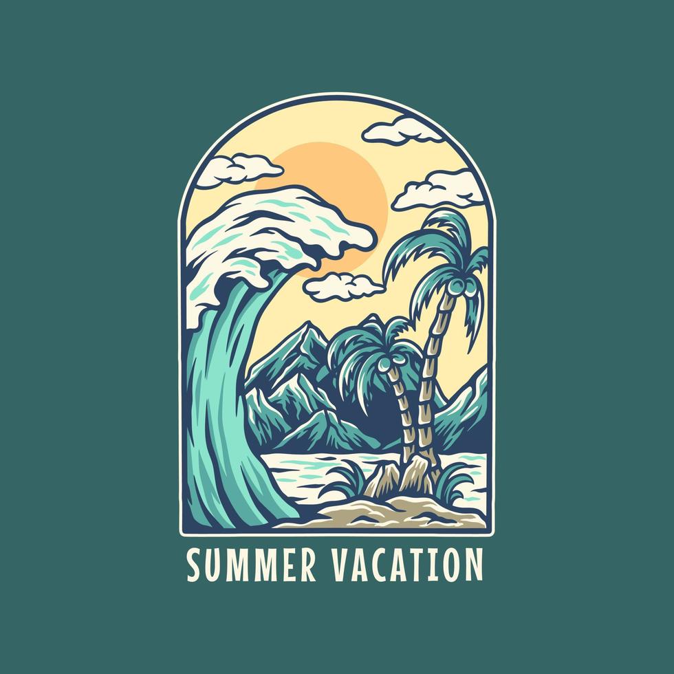 ilustração de férias de verão na praia vetor