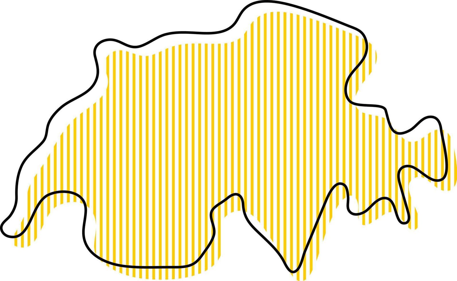 mapa de contorno simples estilizado do ícone da Suíça. vetor