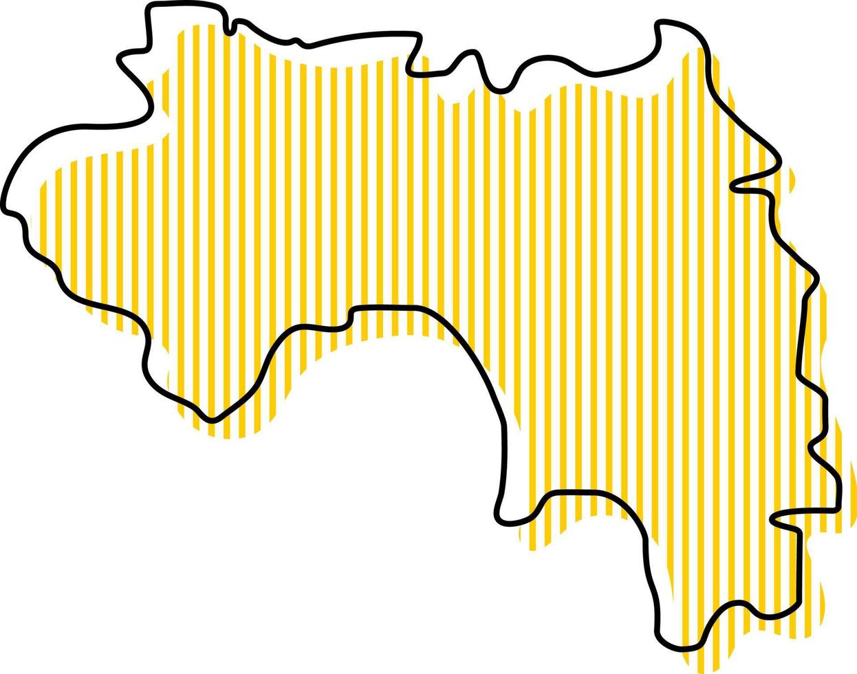 mapa de contorno simples estilizado do ícone da Guiné. vetor