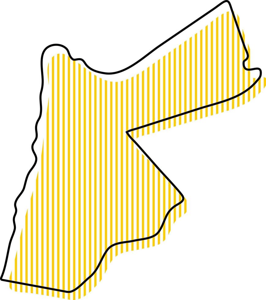 mapa de contorno simples estilizado do ícone da Jordânia. vetor