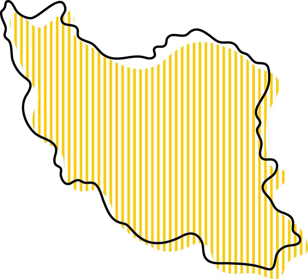 mapa de contorno simples estilizado do ícone do Irã. vetor