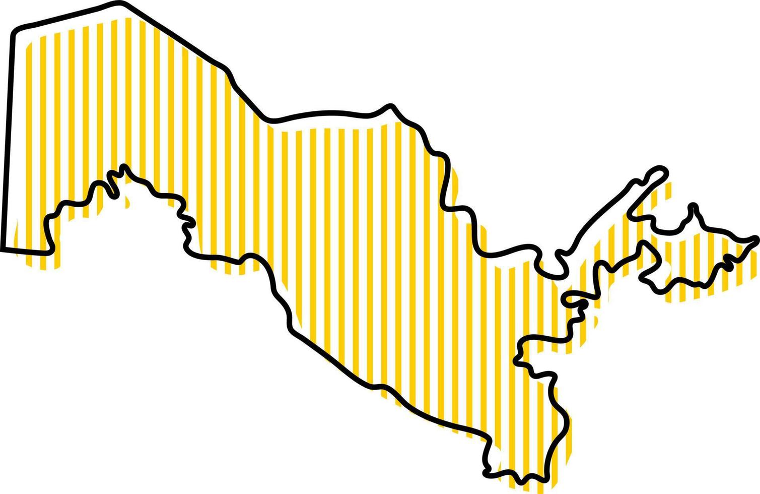 mapa de contorno simples estilizado do ícone do Uzbequistão. vetor