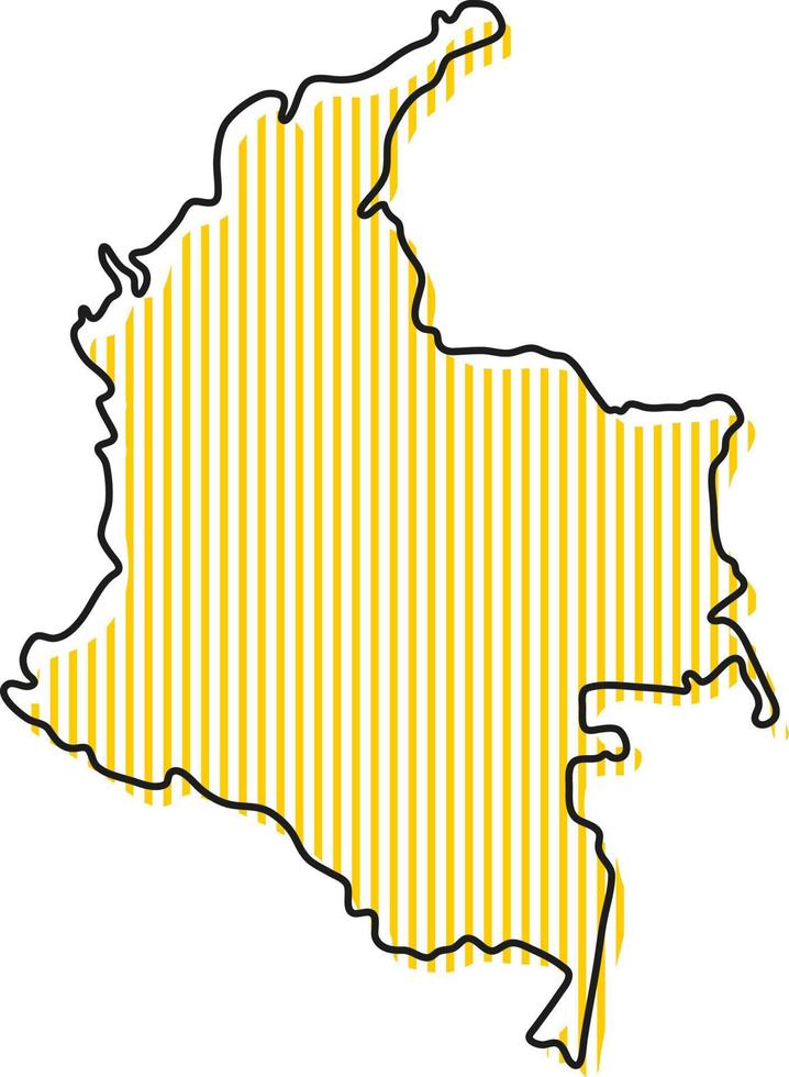 mapa de contorno simples estilizado do ícone da Colômbia. vetor