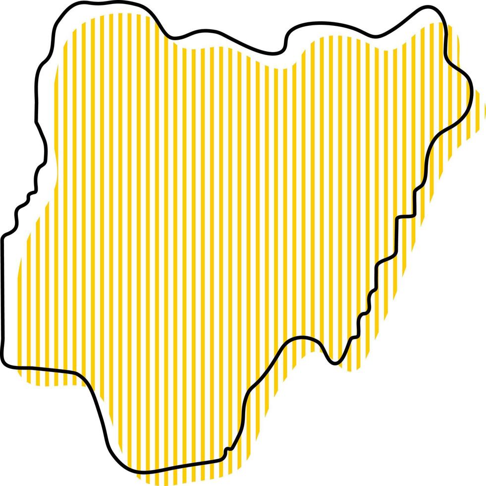 mapa de contorno simples estilizado do ícone da Nigéria. vetor