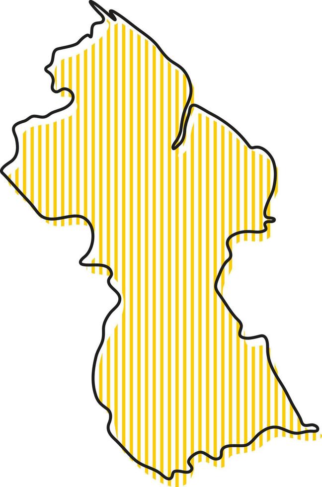 mapa de contorno simples estilizado do ícone da Guiana. vetor
