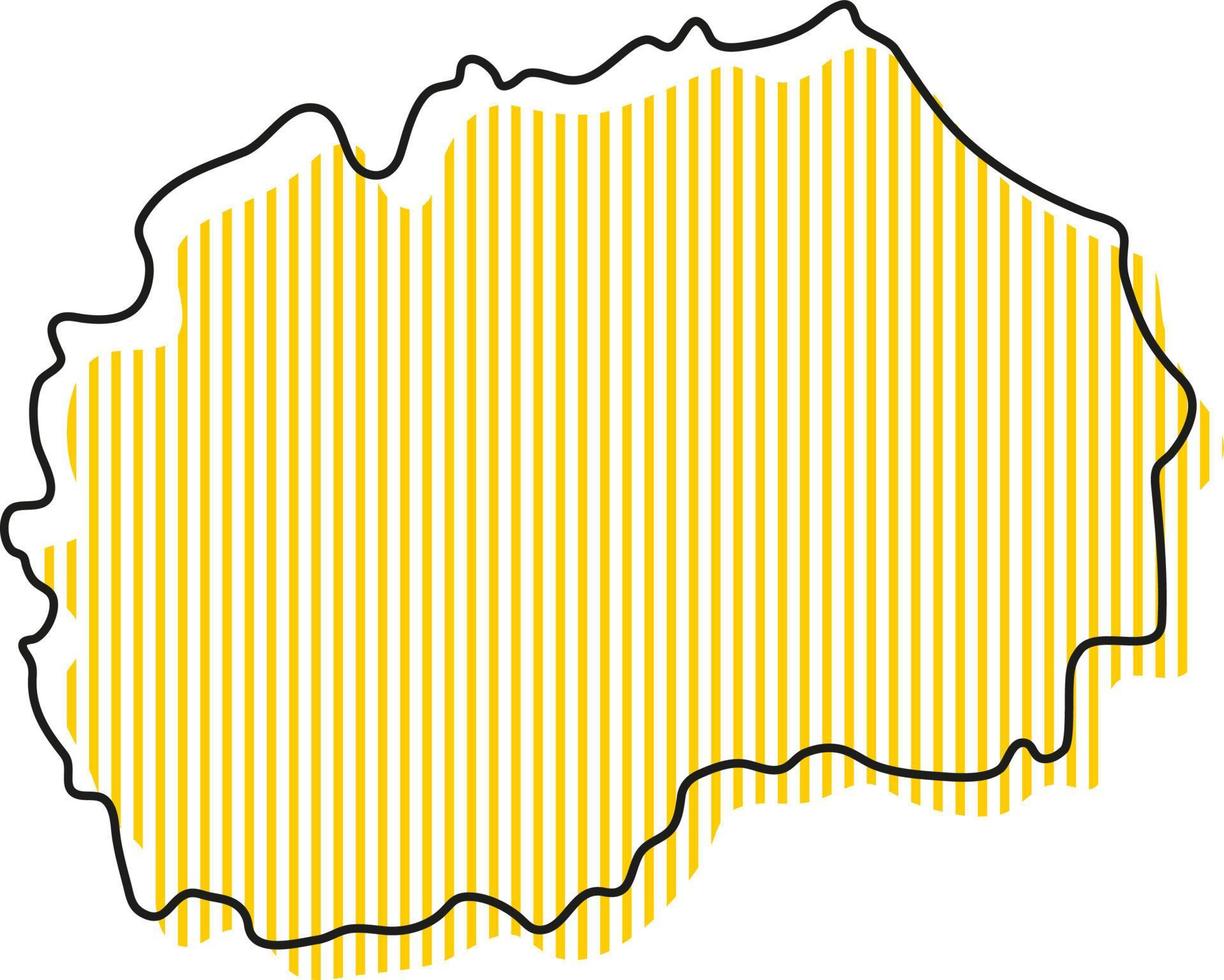 mapa de contorno simples estilizado do ícone da Macedônia. vetor