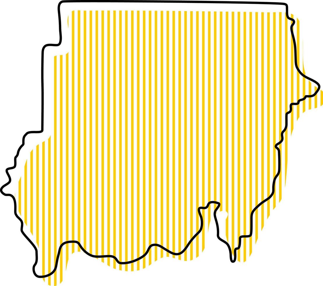 mapa de contorno simples estilizado do ícone do Sudão. vetor