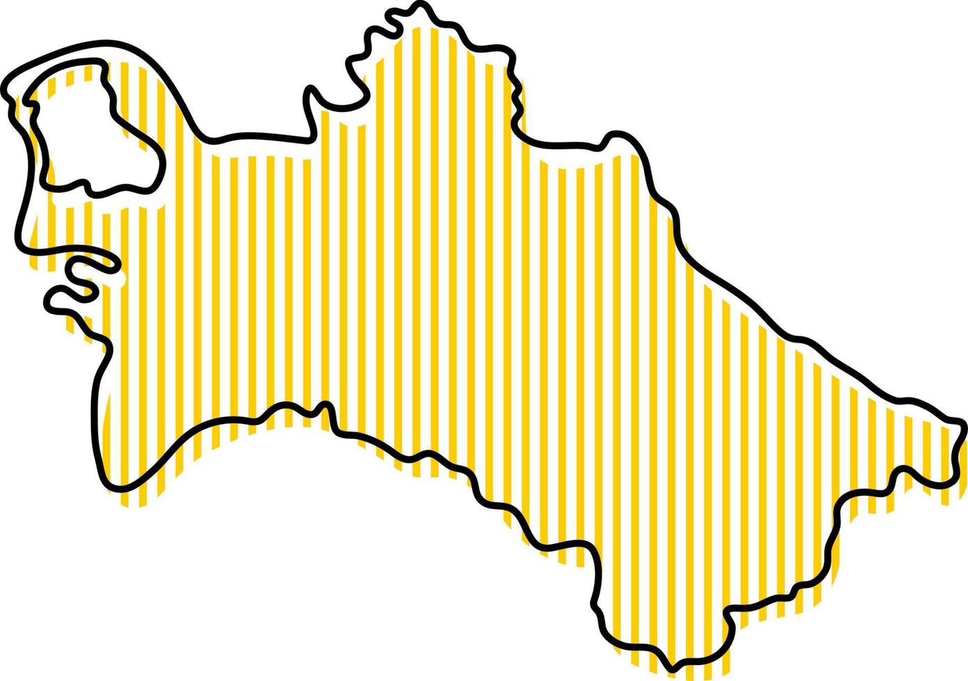 mapa de contorno simples estilizado do ícone do Turcomenistão. vetor