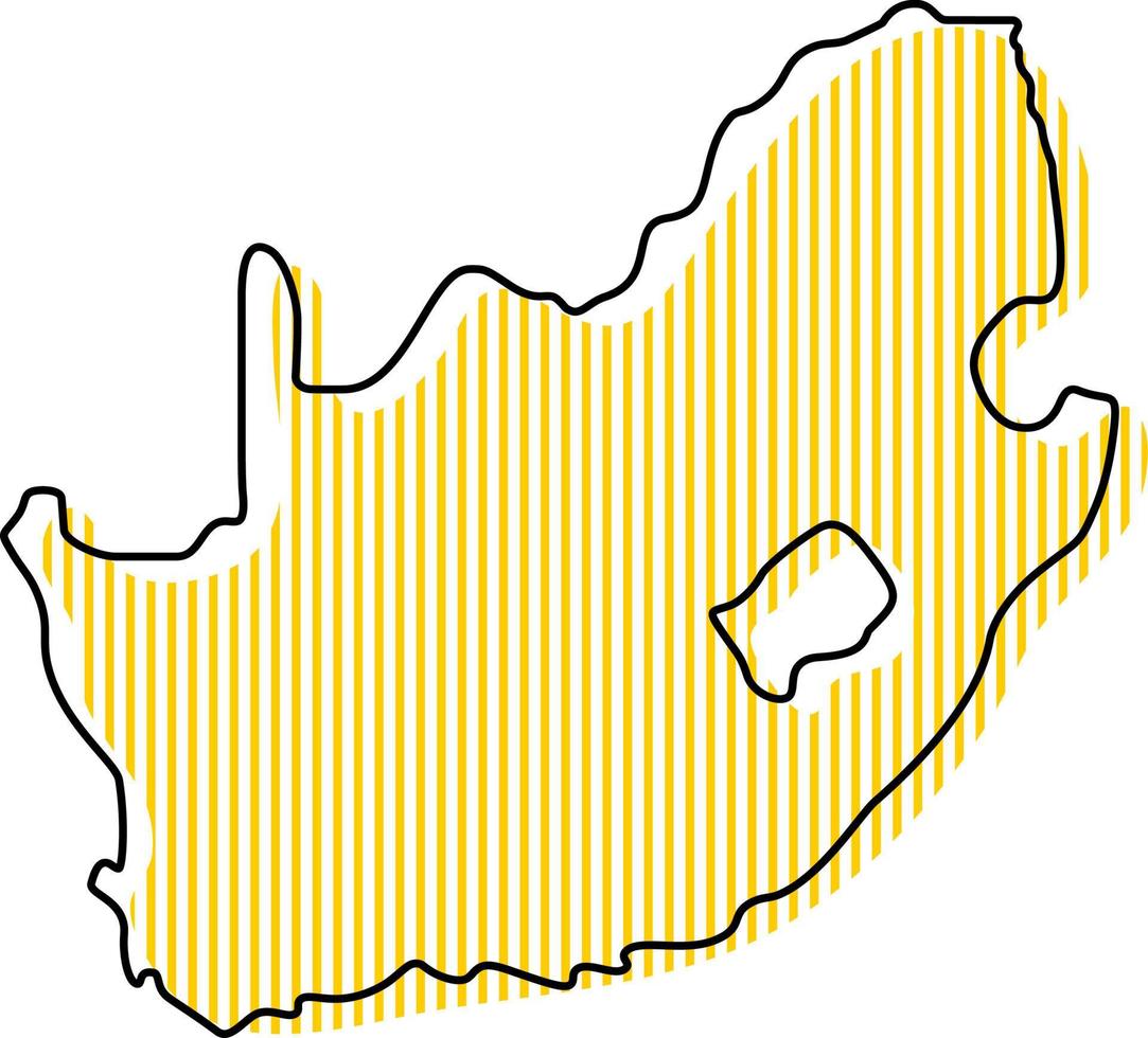 mapa de contorno simples estilizado do ícone da África do Sul. vetor