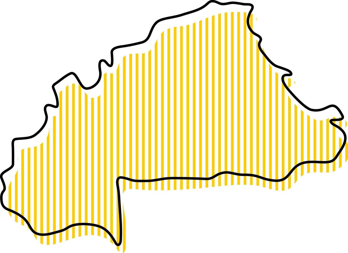 mapa de contorno simples estilizado do ícone de burkina faso. vetor