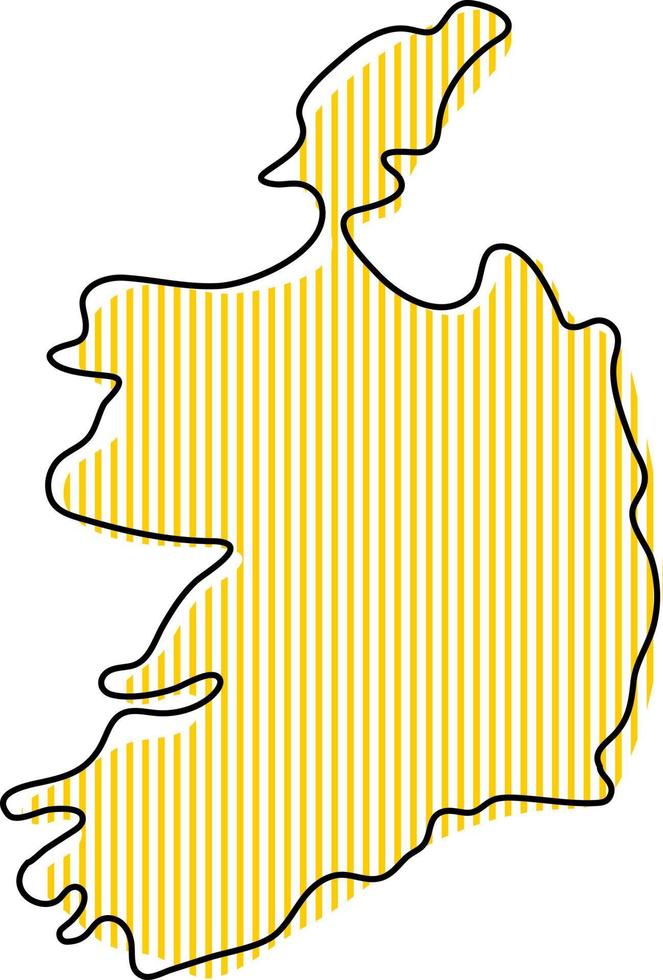 mapa de contorno simples estilizado do ícone da Irlanda. vetor