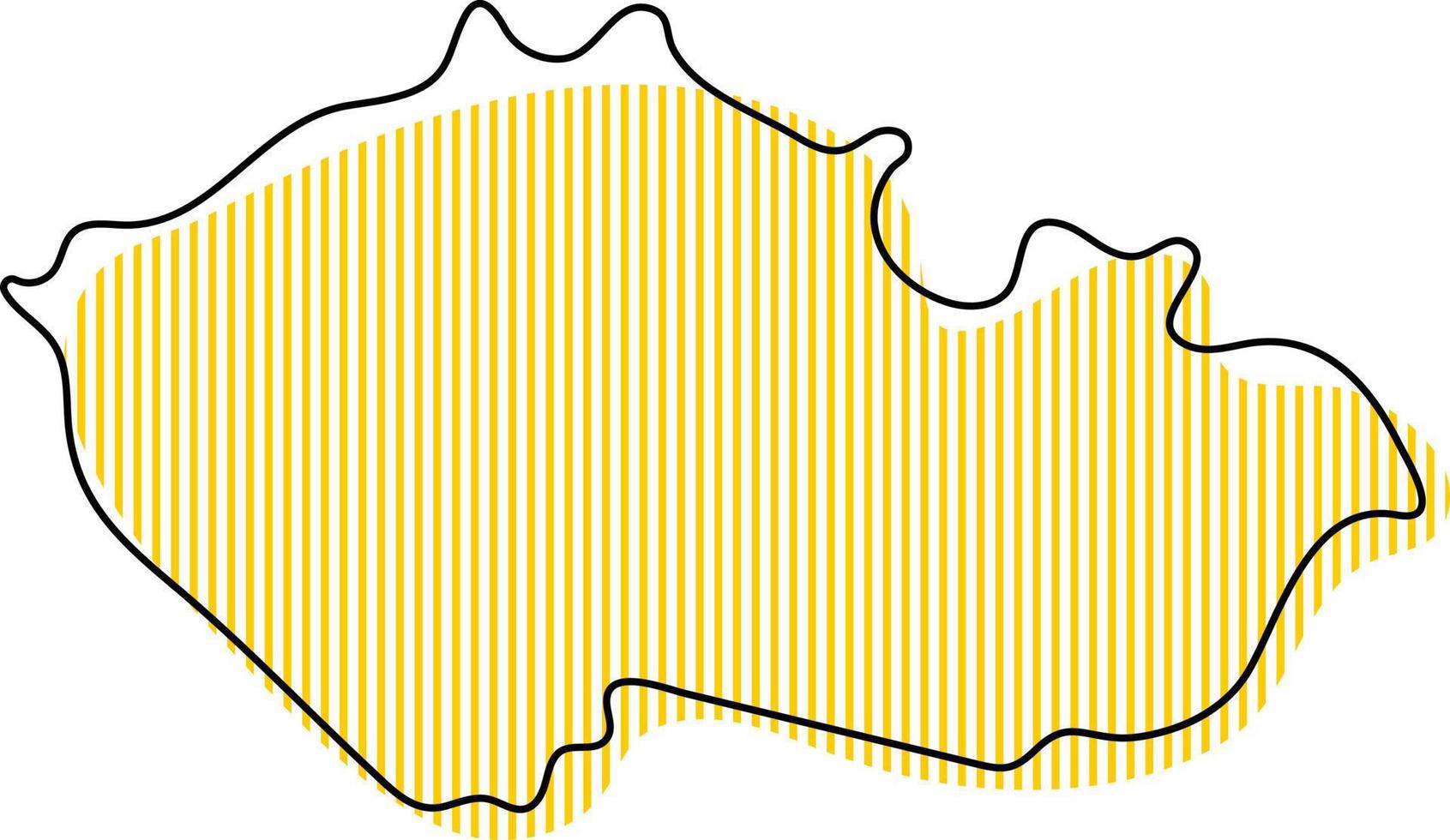 mapa de contorno simples estilizado do ícone checo. vetor