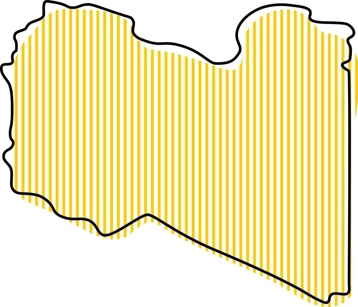 mapa de contorno simples estilizado do ícone da Líbia. vetor