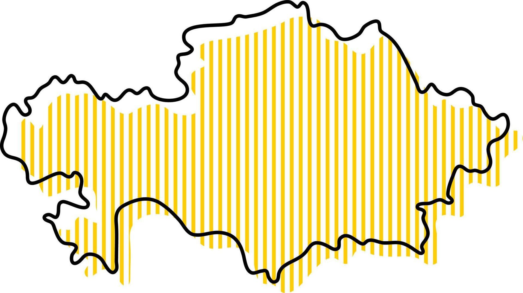 mapa de contorno simples estilizado do ícone do Cazaquistão. vetor