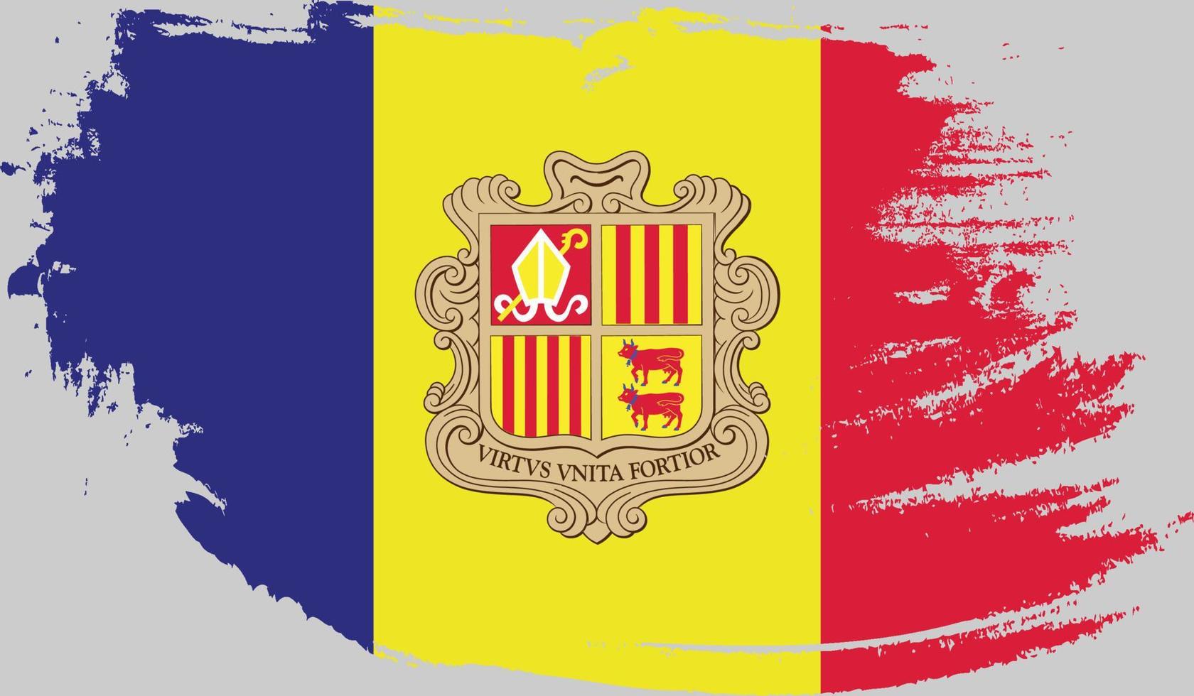 bandeira de andorra com textura grunge vetor