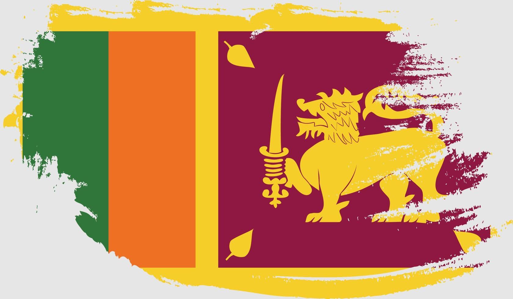 bandeira do sri lanka com textura grunge vetor