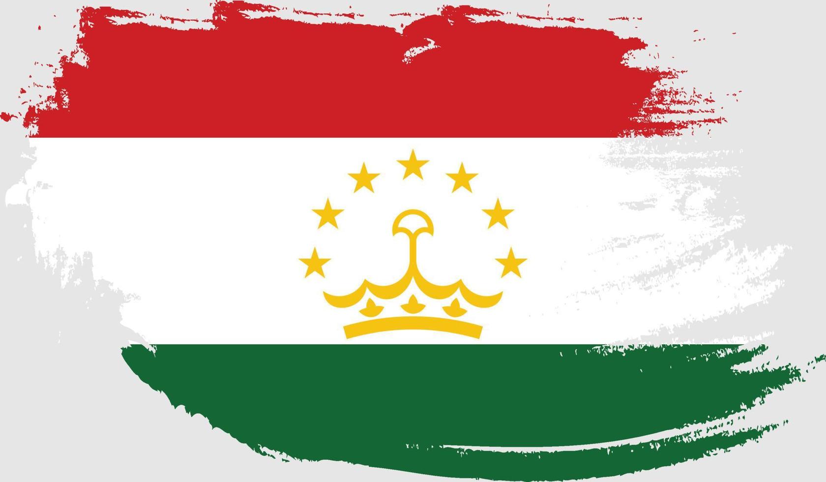 bandeira do tajiquistão com textura grunge vetor