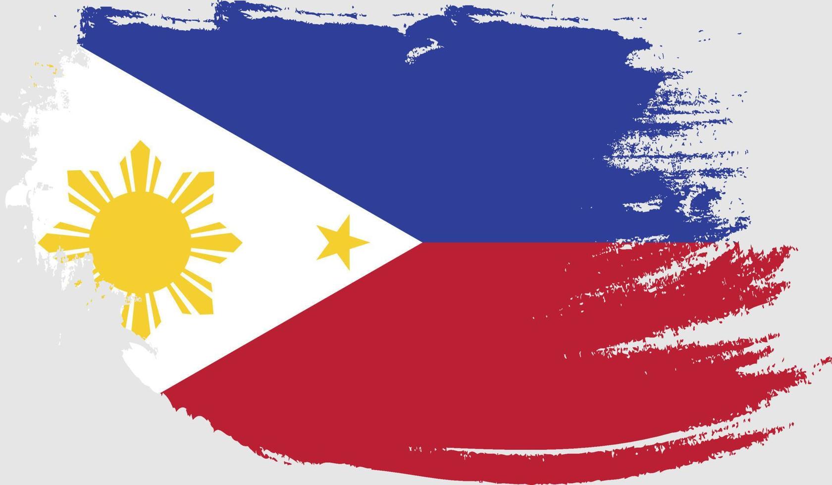 bandeira das filipinas com textura grunge vetor