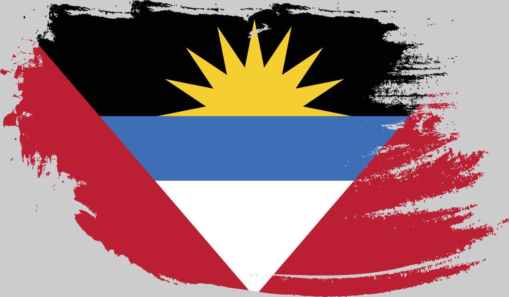 bandeira de antígua e barbuda com textura grunge vetor