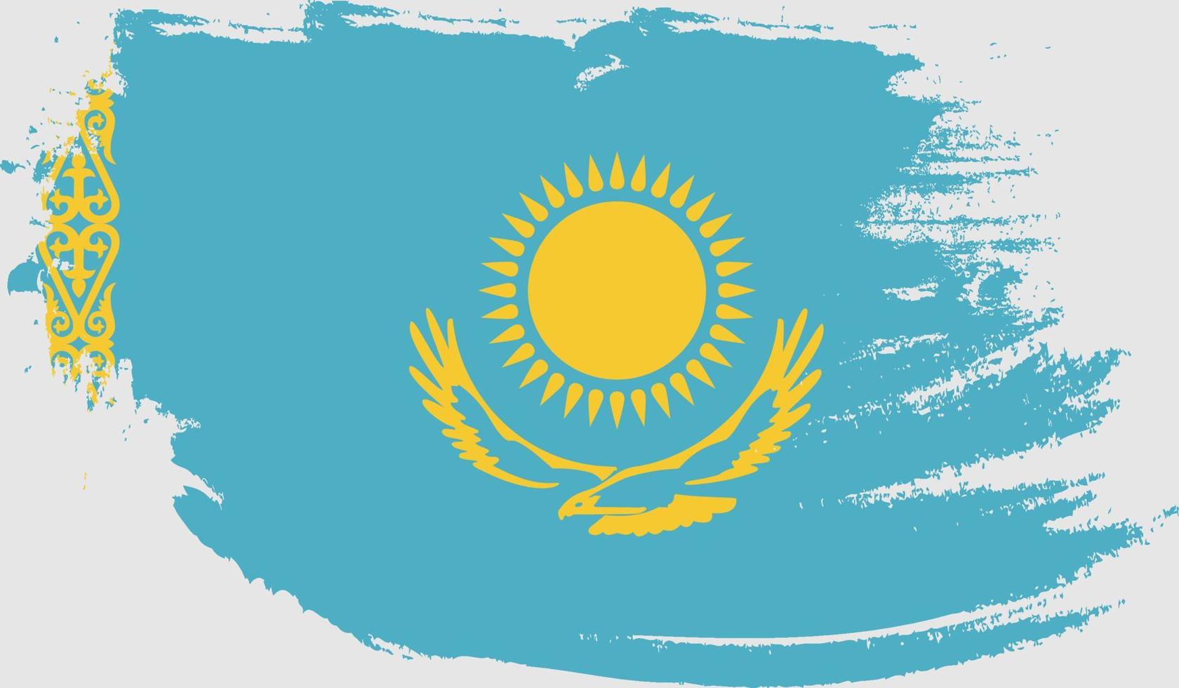 bandeira do cazaquistão com textura grunge vetor