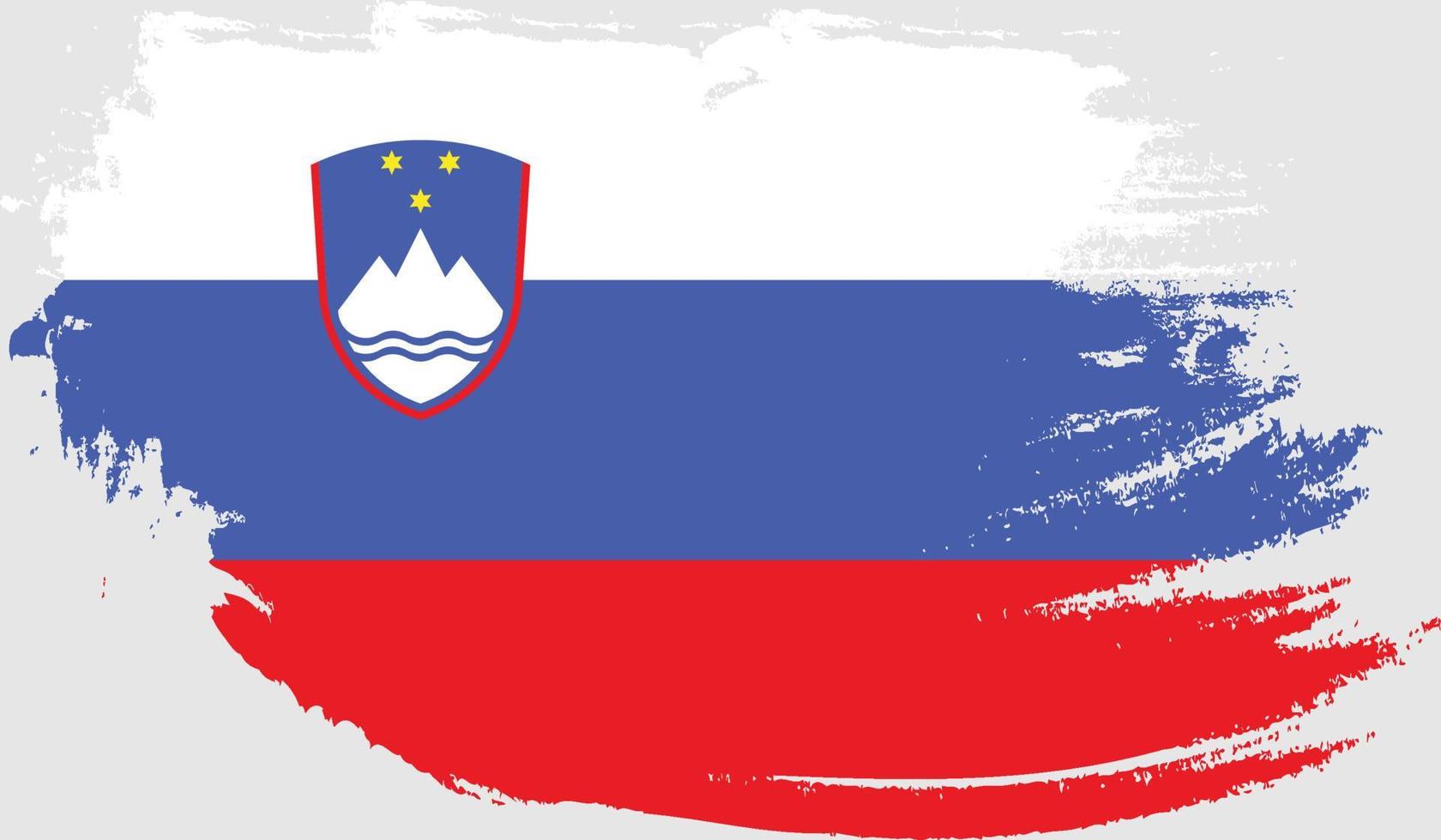 bandeira da eslovênia com textura grunge vetor