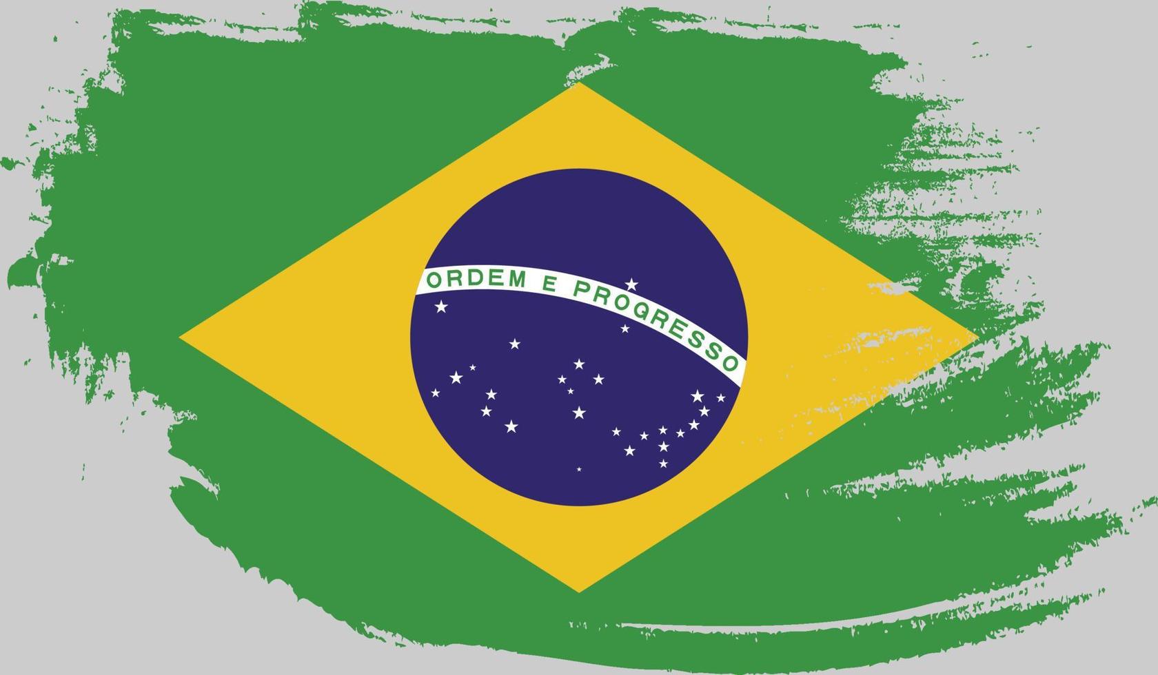 bandeira do brasil com textura grunge vetor